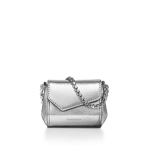 Tiffany T Nano Bag in Silver Leather .